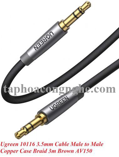 Ugreen 10116 3M 2 đầu 3.5mm dương màu Đen Cáp âm thanh cao cấp AV150 30010116